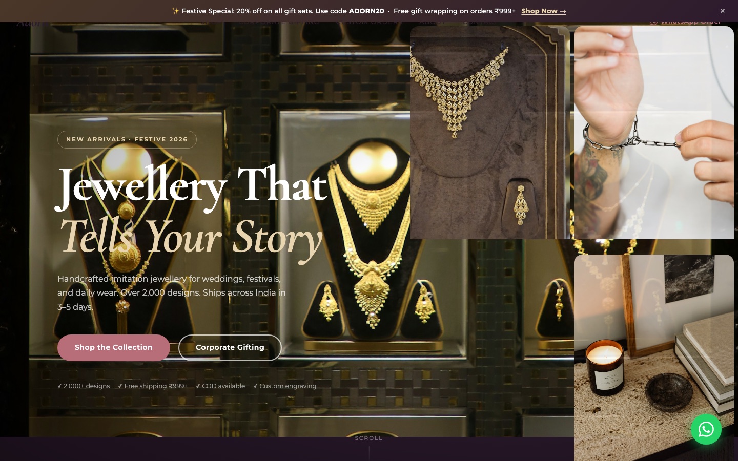 Jewellery & Accessories website screenshot