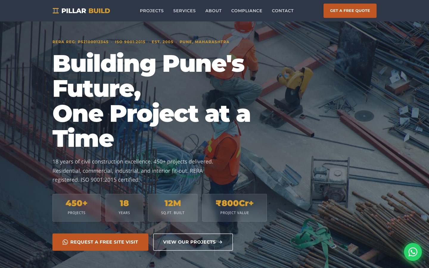 Construction & Real Estate website screenshot